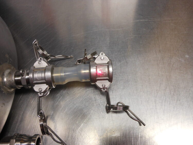 1/2" male hose barb to female camlock stainless steel