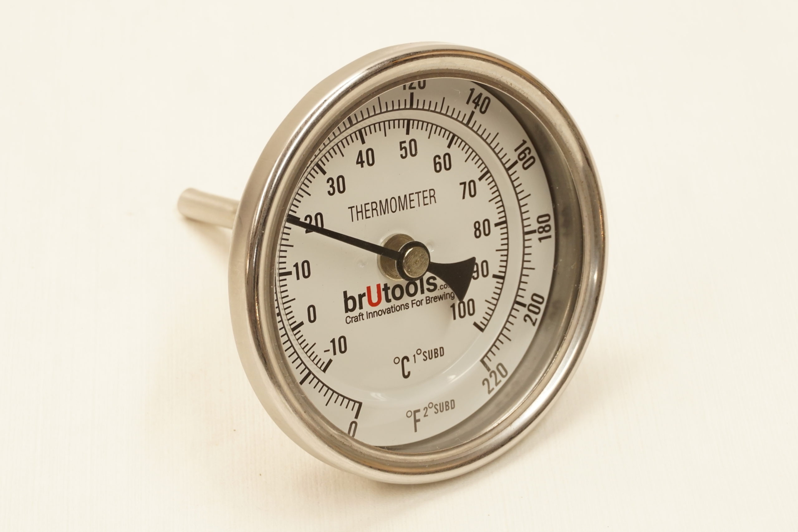 Dual-Scale Dial-Type Liquid Thermometer w/8 Probe. Coburn