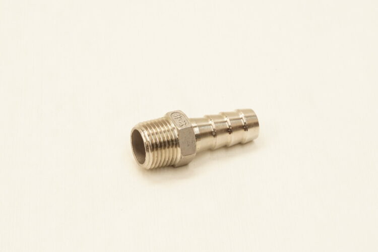 male NPT to male hose barb stainless steel fitting 1/2" x 5x8"