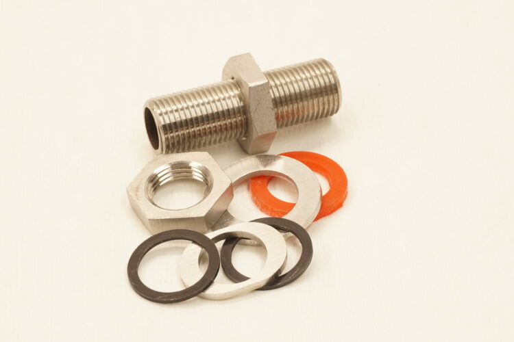 Stainless 1/2" x 2.5" Male NPT Continuous Bulk Head Kit