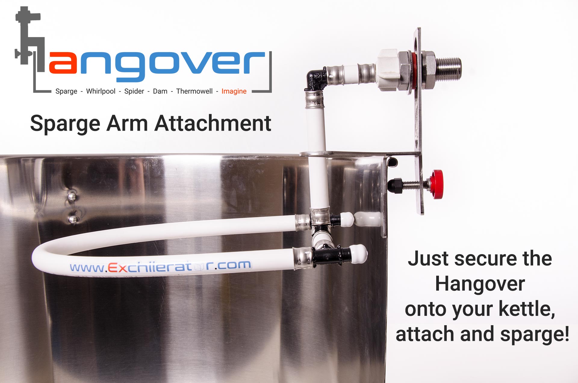 The "D" Sparge arm for the Hangover NPT Port system.