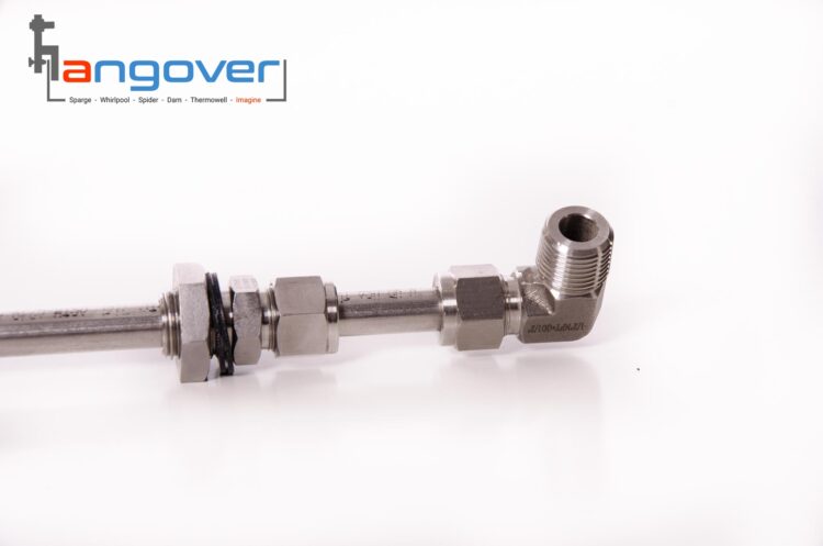 whirlpool arm top view of half inch stainless steel arm for brewing