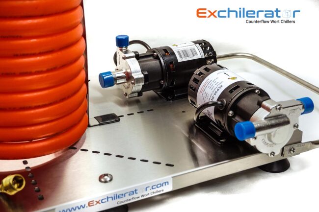 closeup of pumps mounted on the Chill Tray.