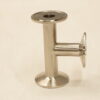 side view of TC tee with tri clamp flanges in 1/2" size
