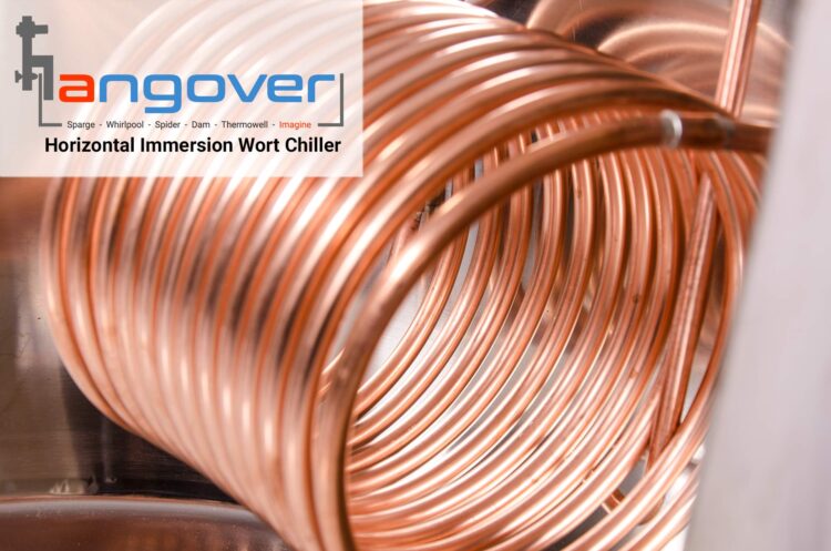 closeup of the immersion wort chiller for the Hangover.