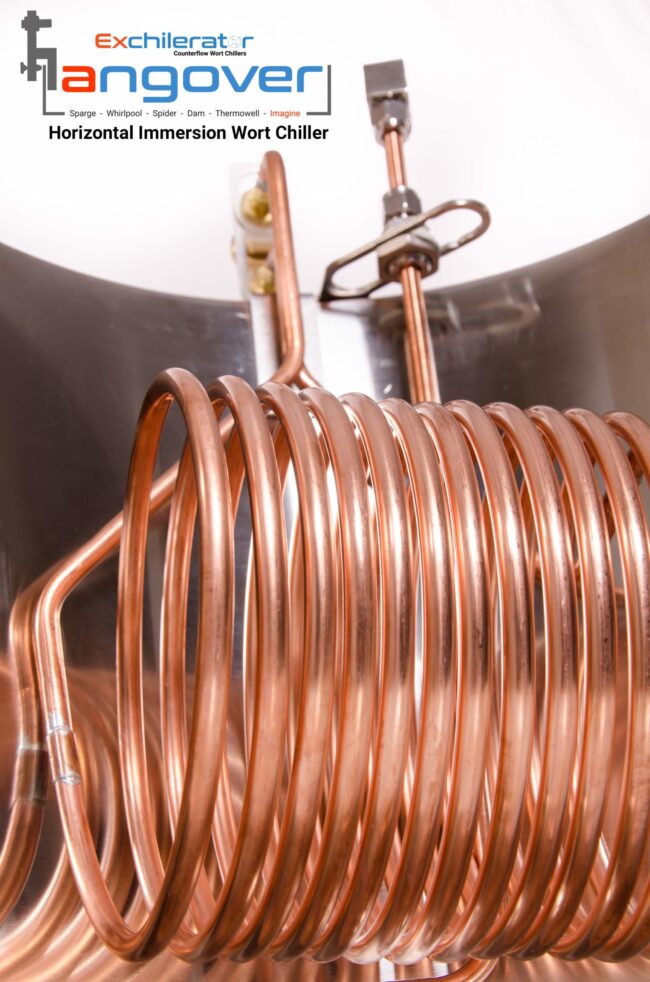 bottom of kettle view horizontal wort chiller for Hangover