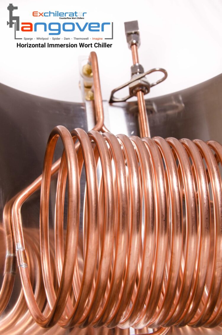 bottom of kettle view horizontal wort chiller for Hangover