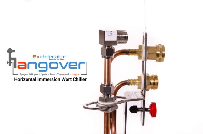 closeup view of the whirlpool arm attachment that comes on the horizontal immersion chiller kit.