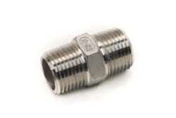 1/2" NPT close hex nipple in 304 stainless steel.