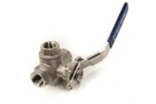 3 Way Ball Valve - 1/2" NPT 304 Stainless Steel